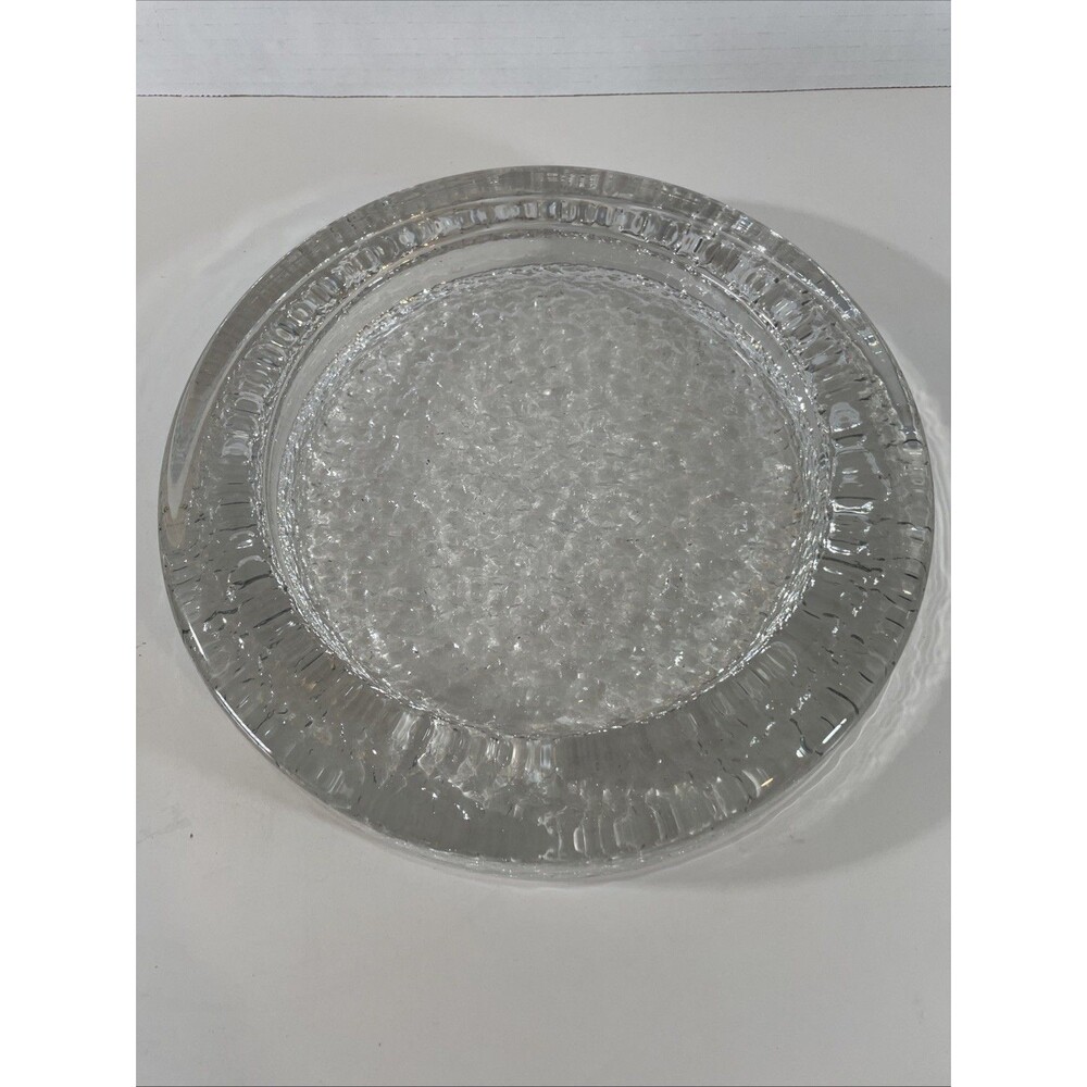 Iittala Riite 9" Ice Glass Bowl Timo Sarpaneva Finland MCM Centerpiece